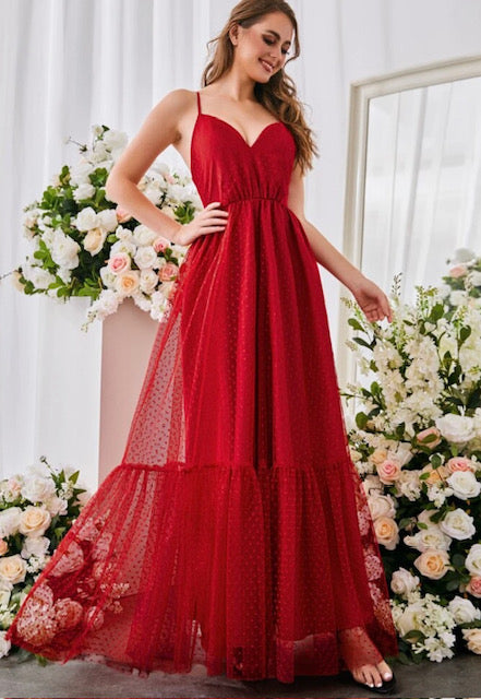 Vestido maxi rojo