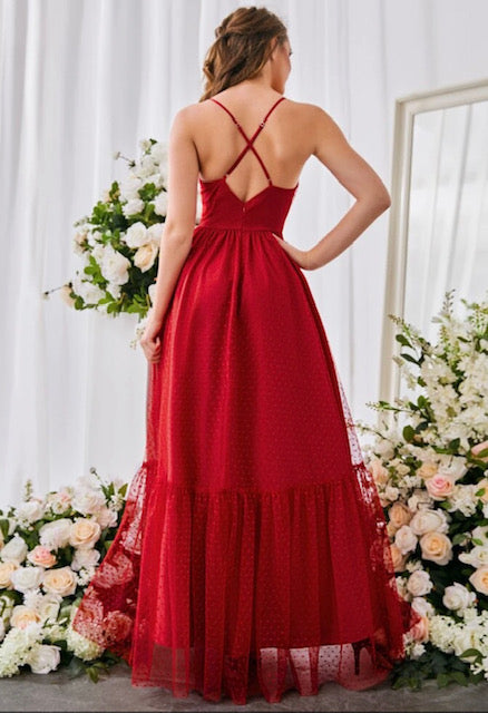 Vestido maxi rojo