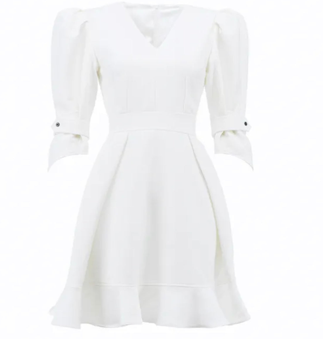 Vestido blanco puff sleeve