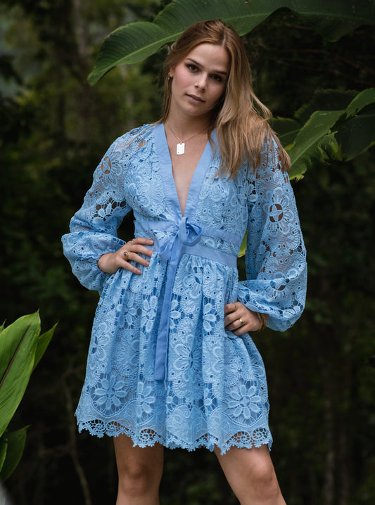 Vestido lace azul